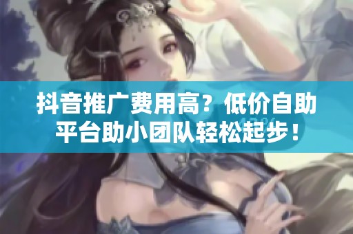 抖音推广费用高?低价自助平台助小团队轻松起步! 抖音推广费用高?低价自助平台助小团队轻松起步!