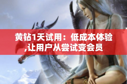 黄钻1天试用:低成本体验,让用户从尝试变会员 黄钻1天试用:低成本体验,让用户从尝试变会员