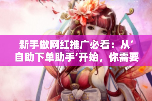 新手做网红推广必看:从‘自助下单助手’开始,你需要警惕的那些坑 新手做网红推广必看:从‘自助下单助手’开始,你需要警惕的那些坑
