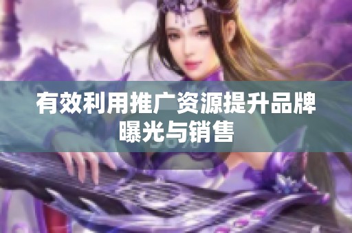 有效利用推广资源提升品牌曝光与销售 有效利用推广资源提升品牌曝光与销售