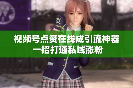 视频号点赞在线成引流神器 一招打通私域涨粉