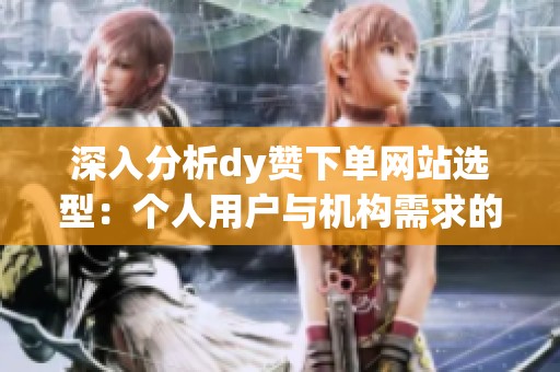 深入分析dy赞下单网站选型:个人用户与机构需求的显著差异 深入分析dy赞下单网站选型:个人用户与机构需求的显著差异