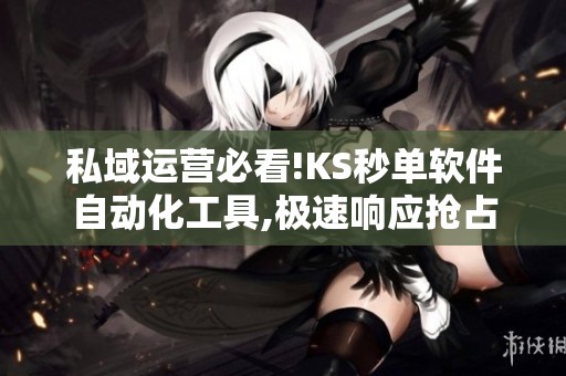 私域运营必看!KS秒单软件自动化工具,极速响应抢占流量红利 私域运营必看!KS秒单软件自动化工具,极速响应抢占流量红利