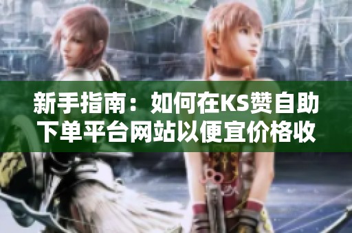 新手指南：如何在KS赞自助下单平台网站以便宜价格收藏？