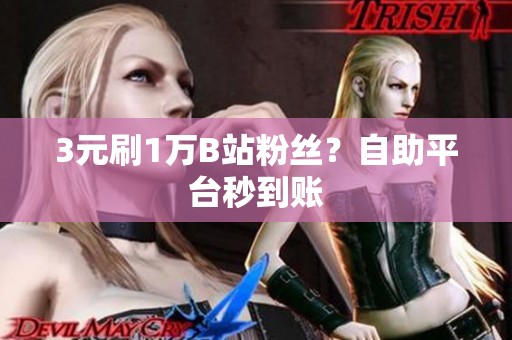 3元刷1万B站粉丝？自助平台秒到账