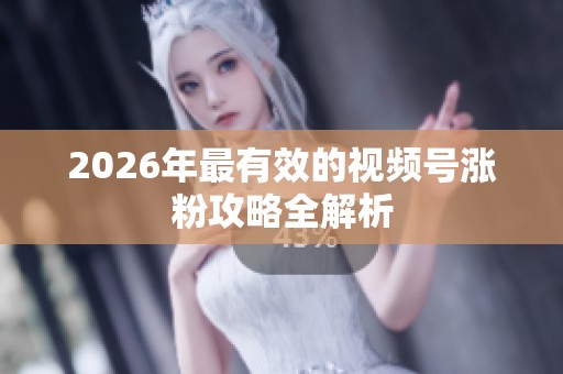 2026年最有效的视频号涨粉攻略全解析