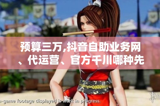 预算三万,抖音自助业务网、代运营、官方千川哪种先烧光 预算三万,抖音自助业务网、代运营、官方千川哪种先烧光