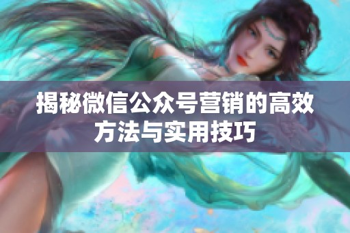 揭秘微信公众号营销的高效方法与实用技巧
