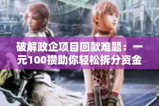 破解政企项目回款难题：一元100攒助你轻松拆分资金试错