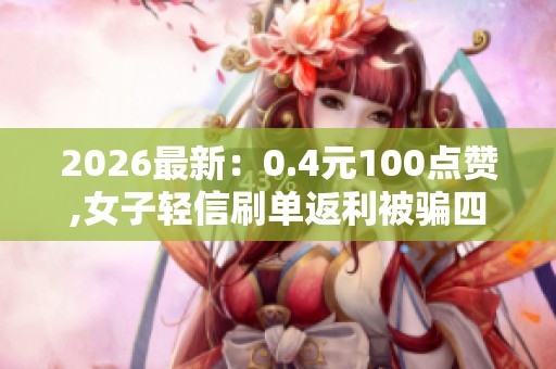 2026最新:0.4元100点赞,女子轻信刷单返利被骗四万元智能化升级您 2026最新:0.4元100点赞,女子轻信刷单返利被骗四万元智能化升级您