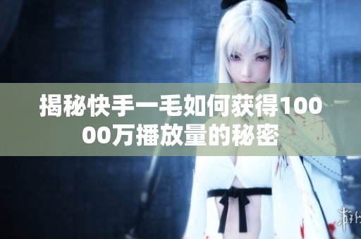 揭秘快手一毛如何获得10000万播放量的秘密